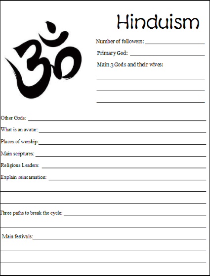 world religion notebooking pages free download